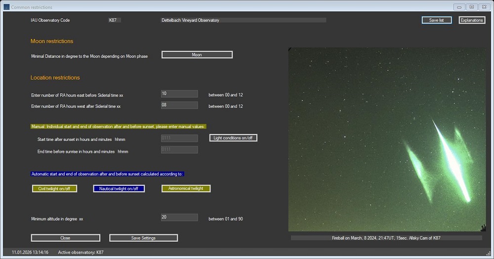 NEO Planner common restrictions explanations