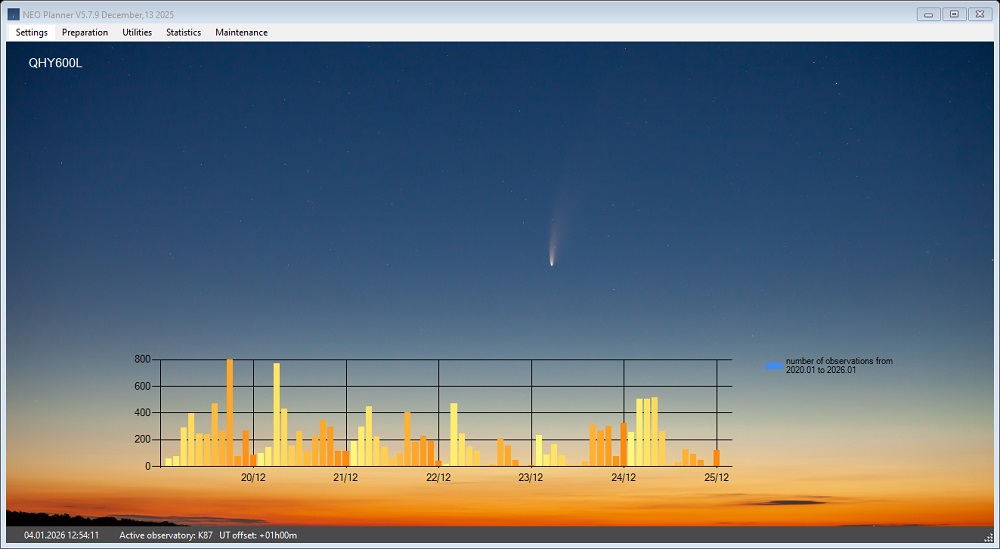 NEO Planner start screen