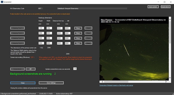 NEO Planner Screenshot